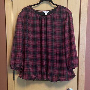 CJ Banks Women's Plaid Blouse: Size 2X